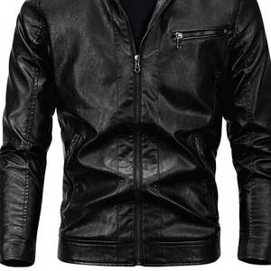 Chaquetas de cuero de diseño de alta calidad para hombre, servicio OEM, ropa de invierno para exteriores, chaqueta de cuero de motorista Vintage para hombre - Product Image 6