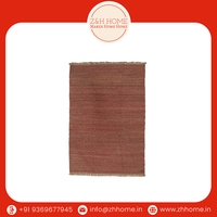 Hochwertige hand gewebte moderne zeitgenössische Jute-Teppiche Kurzes Rot/Rost Low Pile PET-freundliches rutsch festes geometrisches Muster für