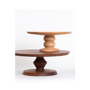 Ensemble de trois supports à gâteaux en bois d'acacia véritable, présentoir à gâteaux en bois, plateau à gâteaux en bois, fournitures de mariage - Product Image 2