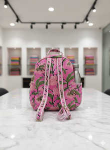 Sac à dos de voyage léger matelassé 100% coton, imprimé floral, fermeture éclair, durable, pour l'école, le collège, usage quotidien, unisexe, 10 kg - Product Image 3