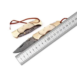 多機能ステンレススチール折りたたみポケットナイフ折りたたみポケットカスタムメイドの木製ハンドル付き小さなナイフポケット