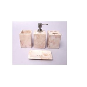 Ensemble d'accessoires de salle de bain en marbre naturel 4 pièces Hôtel & Maison Accessoires de salle de bain Décoration conçue - Product Image 1