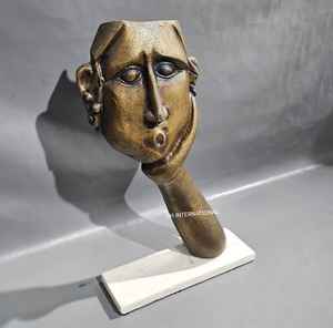 Sculpture de visage en résine et aluminium de style européen moderne cadeau de mariage très demandé pour le décor de la chambre à coucher du salon fabriqué en Inde - Product Image 2