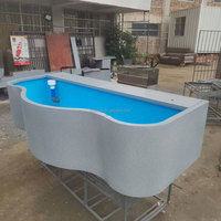 Étang à poissons de luxe moderne sur mesure, forme créative, construction en acier inoxydable, système de circulation d'eau naturelle pour la maison