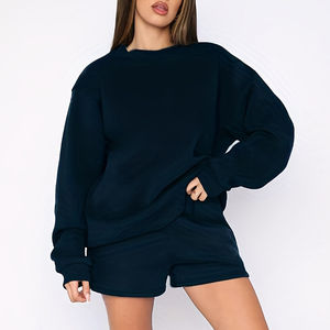 Ensembles de survêtements en polaire solide 2 pièces pour femmes d'hiver en gros 100% coton survêtement de sport personnalisable pour le jogging - Product Image 3