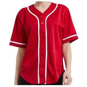 Jersey de béisbol azul marino liso para hombre, camisa de equipo con cuello en V abotonada, uniforme atlético de Color sólido de manga corta, camiseta de béisbol en blanco - Product Image 5