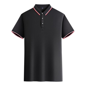 Polos respirants en coton pour hommes t-shirt d'été à revers à manches courtes avec coutures multicolores - Product Image 4