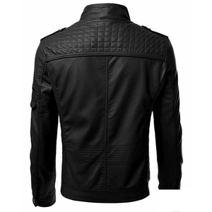 Veste en cuir respirante et durable de qualité supérieure pour homme, avec fermeture éclair, garniture en peau de mouton, design personnalisé, coupe-vent d'hiver, service OEM - Product Image 4