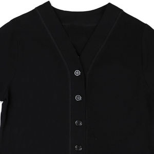 Cárdigan Casual de Invierno para Hombre, Estilo Élite, Color Negro, para Hermandades Universitarias, Antiarrugas, Grueso, de Nailon/Acrílico, con Botones Cubiertos en la Parte Delantera - Product Image 5