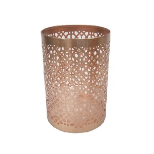 Bougeoir à bougie chauffe-plat en métal de forme ronde de décoration intérieure de nouveau style dernière édition pour le support décoratif plaqué or rose de mariage - Product Image 4