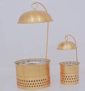 Casserole en acier inoxydable de la meilleure qualité finition argent doré Meilleures ventes d'hôtels de luxe émaillés Pot chaud pour servir - Product Image 1