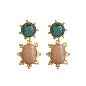 Pendientes de Latón al por Mayor, Diseño de Piedra Natural en Bruto, Acabado de Latón Satinado, Patrón de Diseñador Único, Premium, Listos para B2B - Product Image 1