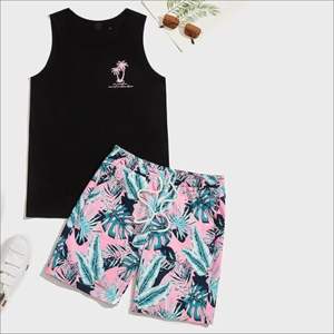 Ensemble d'été personnalisé pour homme - T-shirt respirant en polyester/coton et short assorti avec logo imprimé numériquement pour le sport, la gym et les tenues décontractées - Product Image 5