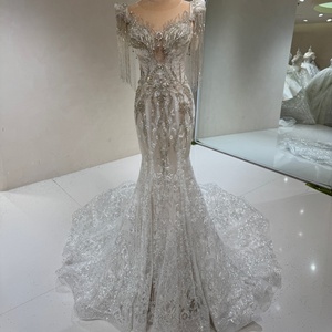 Jancember DW0193 Abiti da Sposa con Cristalli e Nappine in Stile <span class=keywords><strong>Sirena</strong></span> per Donne - Product Image 1