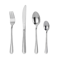Service de table contemporain Mr.Spoon en acier inoxydable 18/0, 24 pièces pour 6 personnes, kit fourchette/couteau/baguettes, compatible lave-vaisselle, usage professionnel