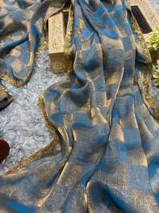 Boutique indienne dernière exclusivité à la mode fantaisie Premium mariée soie Saree pour filles mariage fête vêtements à la mode Sari vêtements ethniques - Product Image 2