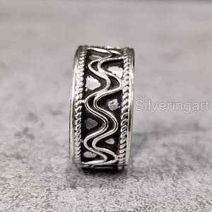 Men's <b>Ring</b> <b>Plain</b> Band Silver <b>Ring</b> <b>Plain</b> Heavy Signet Meditation <b>Ring</b> Christmas Handmade Customize Jewelry Solid 925 Silver <b>Ring</b> - Product Image 1