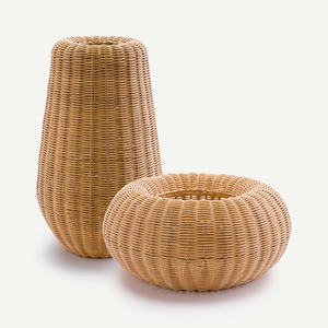 Ensemble de vases de sol modernes en rotin tissé Vases décoratifs en rotin naturel faits à la main pour la décoration de salon OEM ODM Vietnam - Product Image 1