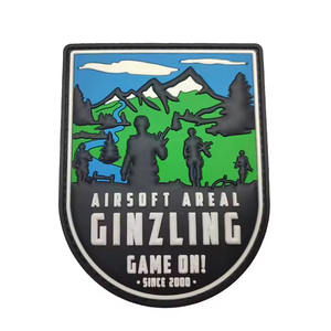 Diseño personalizado 3D PVC silicona sarga tela suave PVC en relieve parche tejido flor personalizada ropa sombrero accesorios fábrica - Product Image 1