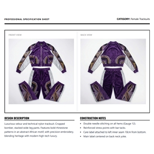 Ensemble streetwear Y2K écoresponsable 2026 : sweat à capuche court et ample en velours uni pour femme avec pantalon large à effet superposé et patchs en strass thermocollés - Product Image 6