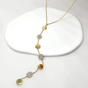 Verano esencial elegante moda mujer elegante oblea gargantilla cadena MOONRIVER collar de acero inoxidable - Product Image 1