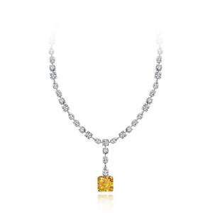 สร้อยคอเพชรรูปไข่รูปลูกแพร์และทรงกลมทรงกลมที่ผ่านการรับรองในห้องปฏิบัติการและได้รับการรับรองในทองคำสีโรสโกลด์สีขาวหรือสีเงิน - Product Image 3