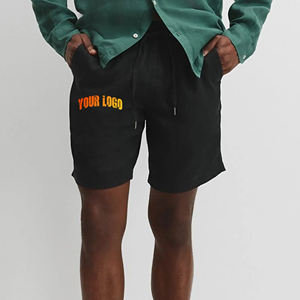 Pantalones cortos de lana de algodón de alta calidad para hombre, transpirables, 100% algodón, logotipo serigrafiado, corte holgado con bolsillos laterales, pantalones cortos para hombre - Product Image 1