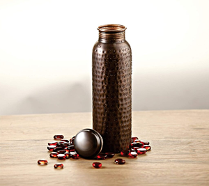 Bouteille de cuivre martelé fini bouteille d'eau en plein air pour Camping voyage sport ustensiles de cuisine sur le prix bon marché de l'Inde - Product Image 5