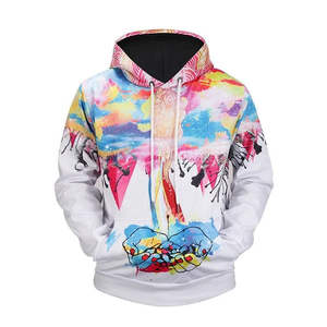 Col à capuche respirant 100% coton 3d sublimé hommes sweats à capuche vente chaude pull sublimation sweat à capuche pour hommes manches longues - Product Image 5