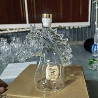 Bouteille de whisky personnalisée avec logo créatif, design animal, bouteille de vin en verre pour cadeau promotionnel