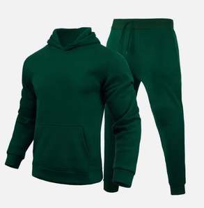 Survêtements unisexes 100 % coton pour le sport et le fitness, ensembles personnalisés avec sweat à capuche et pantalon, streetwear décontracté, maternité, couleurs personnalisées - Product Image 3