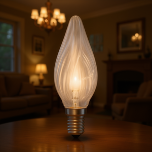 Bougie torche à incandescence 25W 230V E14 avec base en laiton, lumière blanc chaud 2700K et CRI 95 - Product Image 3