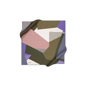 ผ้าพันคอโพลีเอสเตอร์ทวิลล์ลายเรขาคณิตขนาด 90x90 ซม. - Product Image 1
