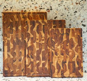 Gỗ Tếch thớt gỗ thanh lịch cắt khối cho nhà bếp sử dụng 25x25x.2.5 cm, sản xuất tại Việt Nam - Product Image 1