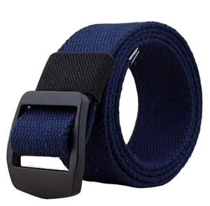 Cinturón tejido unisex personalizado con logotipo colorido y hebilla negra - Product Image 3