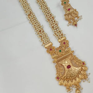 <b>INDIAN</b> TRADITIONAL and FASHIONABLE COPPER <b>JEWELLERY</b> BRIDAL WEDDING <b>JEWELLERY</b> SET for WOMEN EARRINGS and NECKLACE SET - Product Image 1