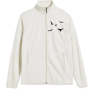 Chaqueta de Forro Polar para Hombre de Alta Calidad, 330g, Color Sólido, Otoño Invierno, Cierre Completo, Cuello Mao, Logotipo Personalizado, Tinte Liso - Product Image 4