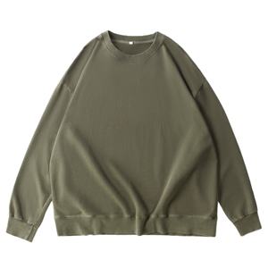 Sudadera de alta calidad para hombre, recién llegada, de algodón 350G, cuello redondo, oversize, informal, lisa y teñida. - Product Image 5