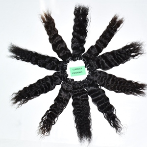 Vente en gros pas cher prix cheveux indiens couleur noire tissage ondulé faisceaux donneur unique extensions de cheveux humains vierges non traités - Product Image 3