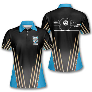 ขายส่งขายร้อนที่กําหนดเองการฝึกอบรม Sublimated ผู้หญิงเสื้อยืดโปโลบิลเลียดสนุ๊กเกอร์เสื้อ - Product Image 2