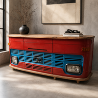 Vintage-Truck-Empfangstheke mit Massivholzplatte, Industrieller Bartresen, Maßanfertigung OEM ODM für Hotels, Keller und Gewerbliche Nutzung