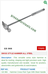 Para el estilo suizo All Steel GS 966 Hammer Herramientas de joyería esenciales para el trabajo de joyería profesional - Product Image 2