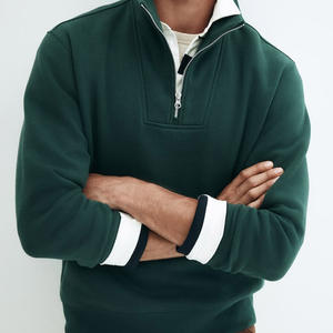 Nouveau Design 2025 hommes gaufré demi fermeture éclair sweat col montant pull à manches longues sweats pull polaire veste - Product Image 5