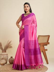 Haute Sur Demande Design Moderne Khadi Soie Brute Avec Tissage Soie Saree Fabricant Et Fournisseur De L'Inde - Product Image 2