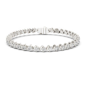14K White Gold Round Lab-Grown Diamond Everyday Wear <b>Bracelet</b> for Women Minimalist Luxury Certified Elegant Fine Jewellery Gift - Product Image 1