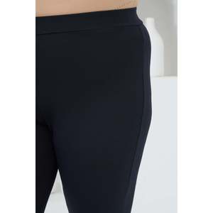 Collants évasés espagnols en tricot d'hiver pour femmes grandes tailles RMG, leggings confortables en mélange de rayonne et de polyester bleu marine - Product Image 3