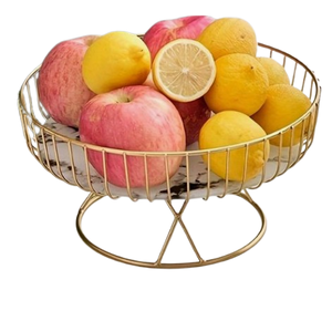 Tabletop Kitchenware Wholesaler Handmade Iron <b>Basket</b> <b>for</b> Fruit <b>Storage</b> <b>Basket</b> Gold <b>Wire</b> Fruit <b>Storage</b> <b>Basket</b> - Product Image 6