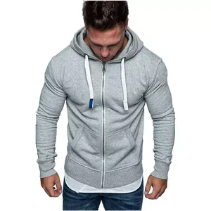 High Quality Unisex 100% Cotton Hoodie Fashion Heavyweight Zipper Hoodie with Solid Pattern Logo Casual Mens Blank Zipper Hoodie - Product Image 3