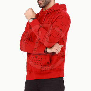 Sudadera con capucha sólida con forro de contraste Elegante bolsillo frontal Tejido polar Transpirable y secado rápido Calor de invierno para hombres - Product Image 3