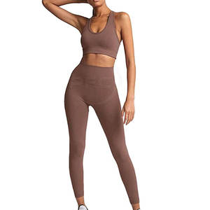 Haute qualité Gym Fitness sans couture Yoga ensemble femmes 2 pièces sans couture Yoga ensemble sport Gym porter Yoga ensemble - Product Image 1